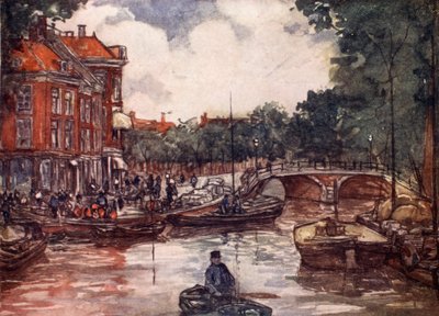 Die Fischbrücke, Leiden, 1904 von Nico Jungman